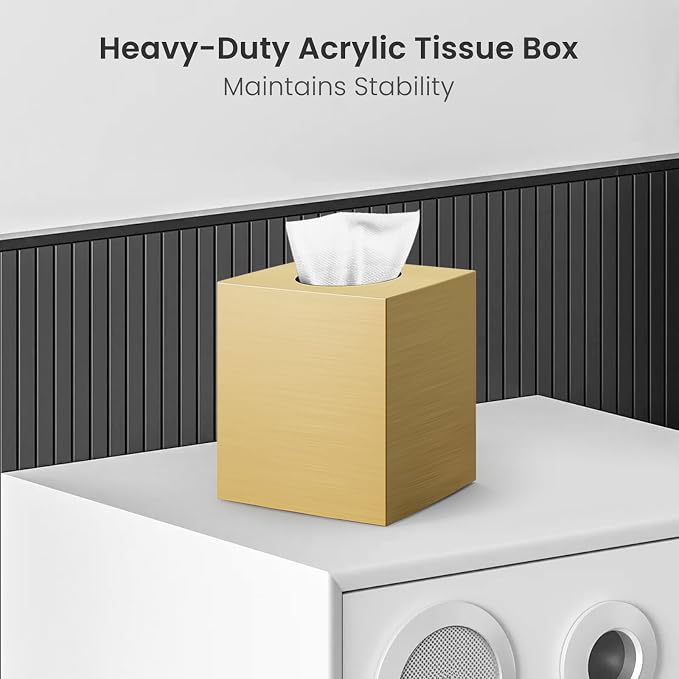 Tissue Box Cover, Square Modern Facial Acrylic Tissue Holder Napkin Dispenser - Image 6