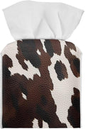 Cowhide Print Tissue Box Cover Modern Square Tissue Box Organizer Decorative PU by Pzuqiu
