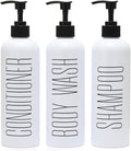 HOMCDALY Shampoo and Conditioner Dispenser, 16oz 3-Pack Refillable Pump Bottles by HOME