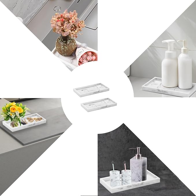 2 Packs Silicone Bathroom Vanity Tray Large 11.8" ＆ Large 11.8" Set - Image 6