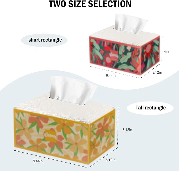 Tissue Box Cover PU Leather Tissue Holder Rectangle Facial Tissue Case Tissue - Image 6
