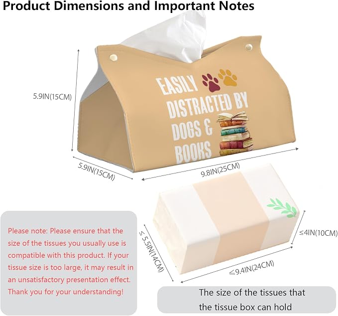 Yellow Dog Tissue Box Cover Rectangle, Leather Toilet Paper Box, Funny - Image 7