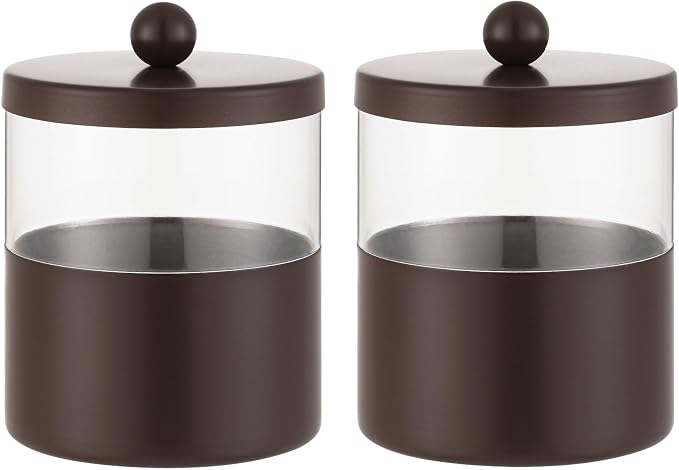 Gaussra Chocolate Brown Qtip Holder, Bathroom Jar - Image 7