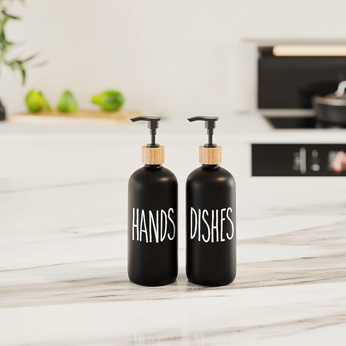 Dish Soap Dispenser for Kitchen Sink.Glass Hand Soap Dispenser, Modern - Image 3