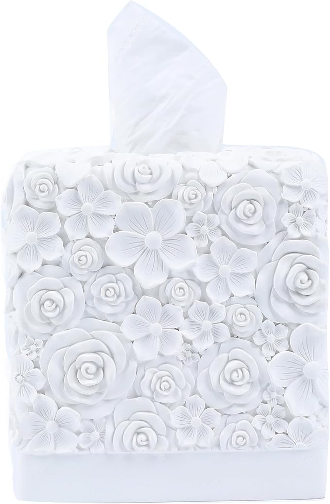 Hymmah Modern Square Tissue Box Cover Holder, Bathroom Accessories Decor Unique by Hymmah