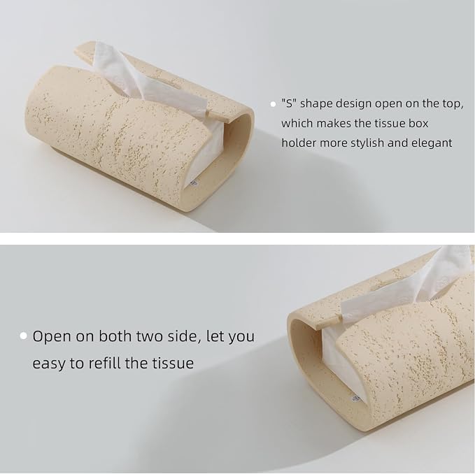 Tissue Box Cover Rectangle, Resin Facial Tissue Holder Covers Toilet Paper - Image 5