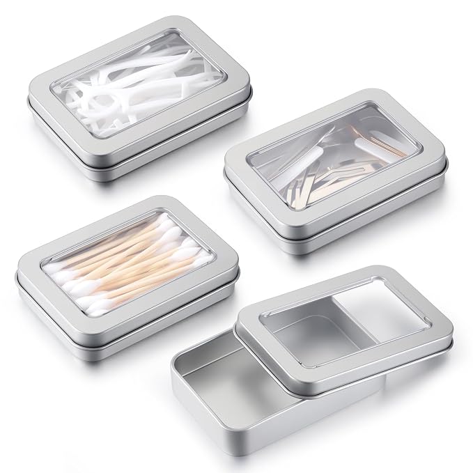4 Pcs Cotton Swab Holder for Travel, Portable Floss Picks Case by Unknown