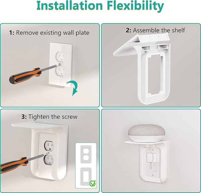 WALI Outlet Shelf Wall Holder, Bathroom Walls Shelves up to 10lbs Standard - Image 5