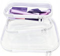 3 Pcs Clear Hard Zipper Case, Hard Shell Plastic Clear Organizer Bag, by YOQIVEXU