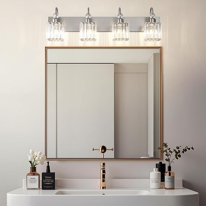 Ralbay Crystal Brushed Nickel Vanity Light - Image 2