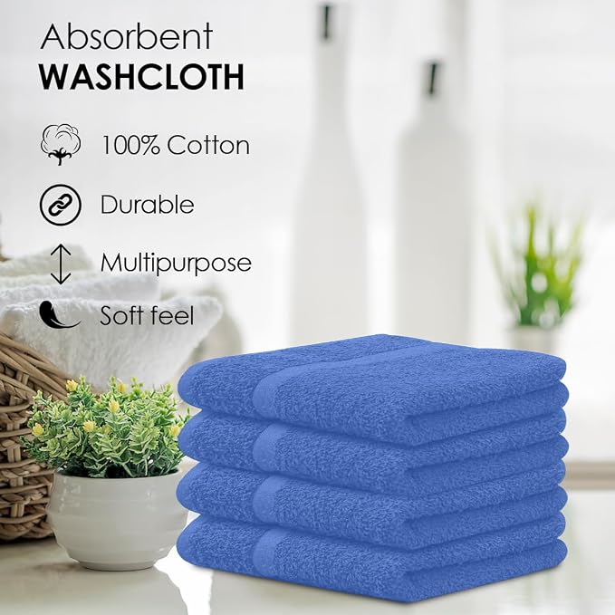 Avalon Towels Cotton Washcloths – Size 12x12 Inches, 100% Ring Spun Cotton - Image 6