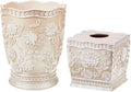 Zahari Home 2pc Rose Vine Bathroom Set Waste Basket & Tissue Cover Modern by ZahariHome