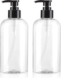 Empty Pump Bottles Dispenser 12.85oz/380ml, Refillable Clear BPA-Free Plastic by Boenoea