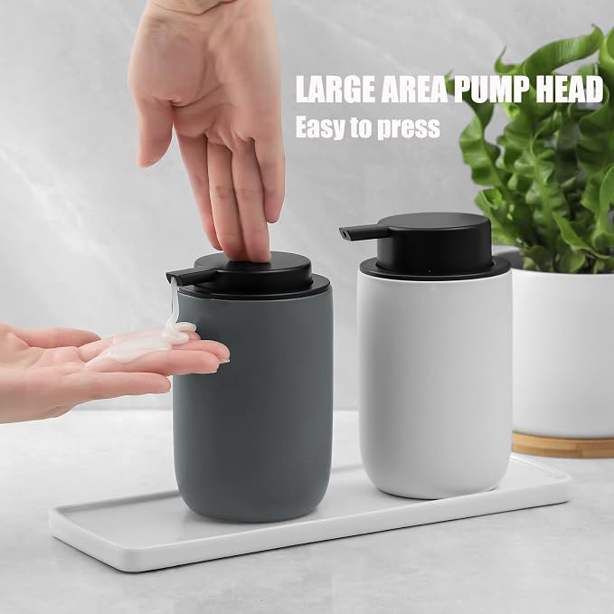 Hand Soap Dispenser for Bathroom Decro, Ceramic Liquid Pump Bottles Refillable - Image 3