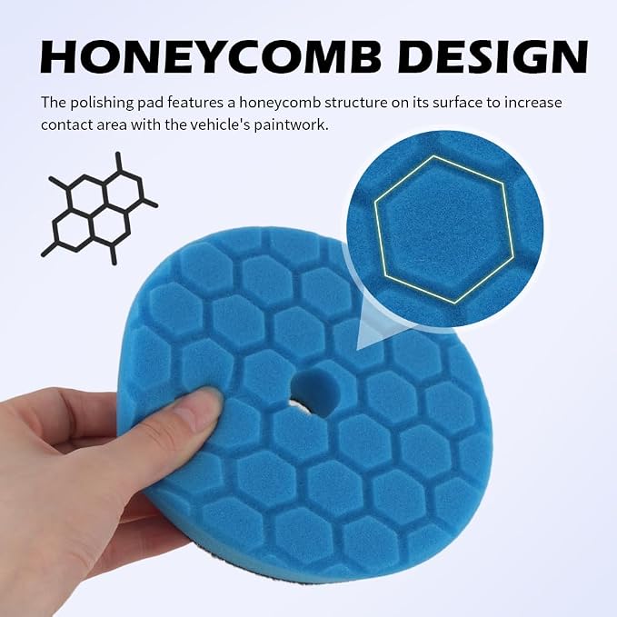 5PCS 6 Inch Polishing Pads Kit Sponge & Polyester, Heavy Duty Reusable Car - Image 3