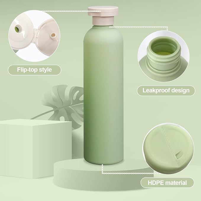 4Pcs 8.8oz Flip Top Squeeze Bottles, Reusable and Refillable Leak Proof Travel - Image 3