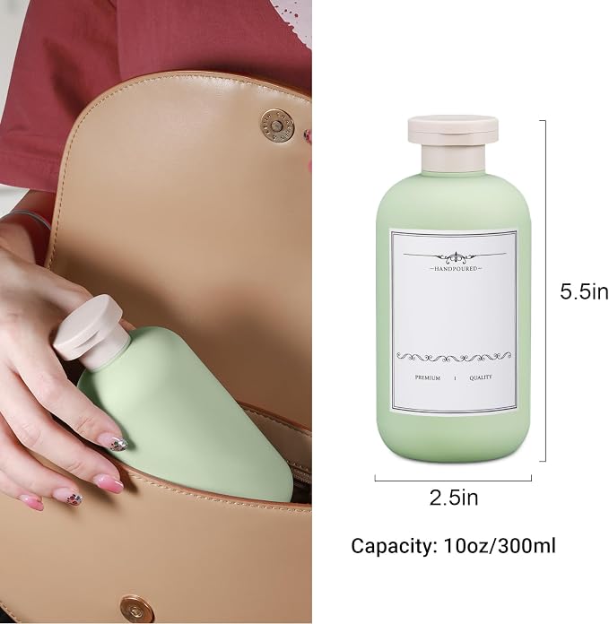 10oz Travel Shampoo Bottle, Empty Plastic Squeeze Bottles - Image 3