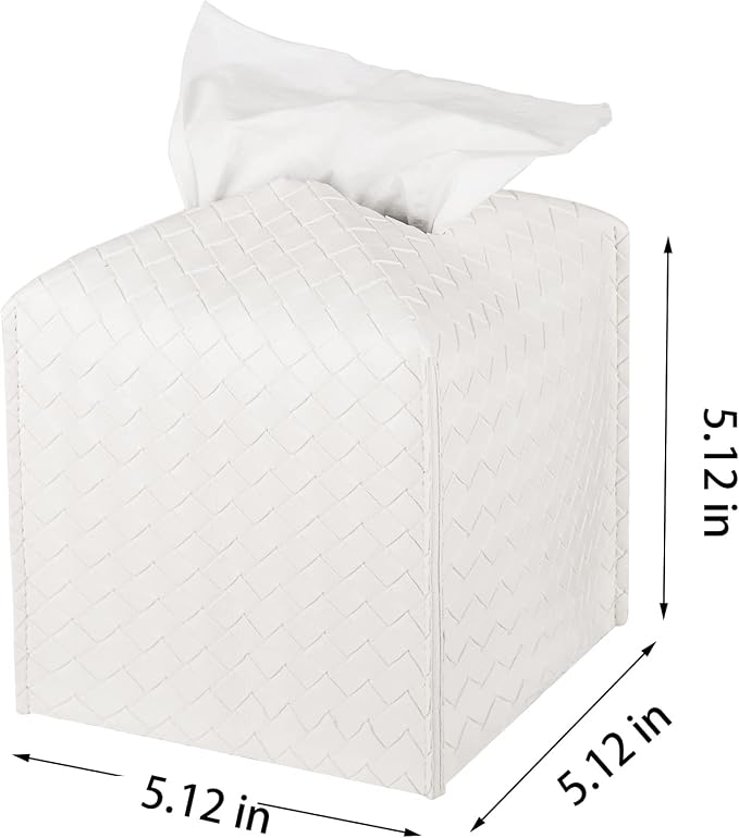 Tissue Box Cover PU Leather Tissue Holder Square Facial Tissue Case Facial - Image 7