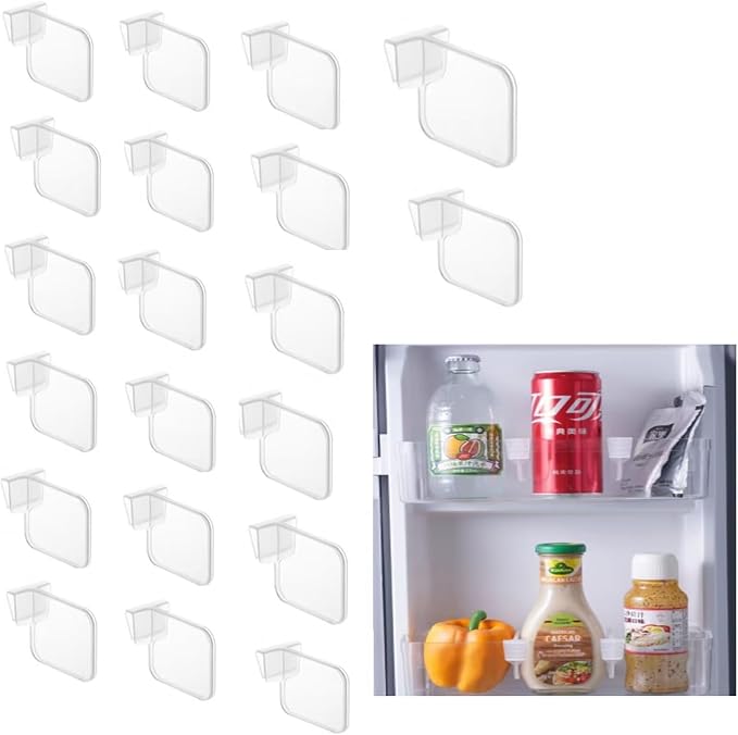20 pcs Fridge Divider Set, Plastic Retractable Fridge Door Organizer Clip by Unknown