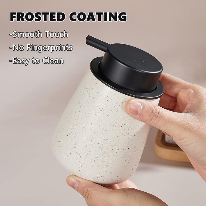 12Oz Beige Foaming Soap Dispenser Set - Image 2