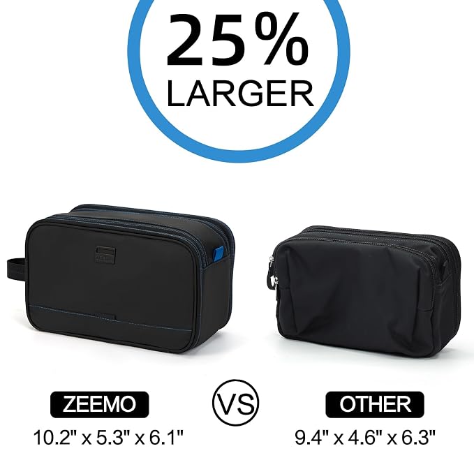 ZEEMO Travel Toiletry Bag for Men, Medium Water-Resistant Double-Sided - Image 5