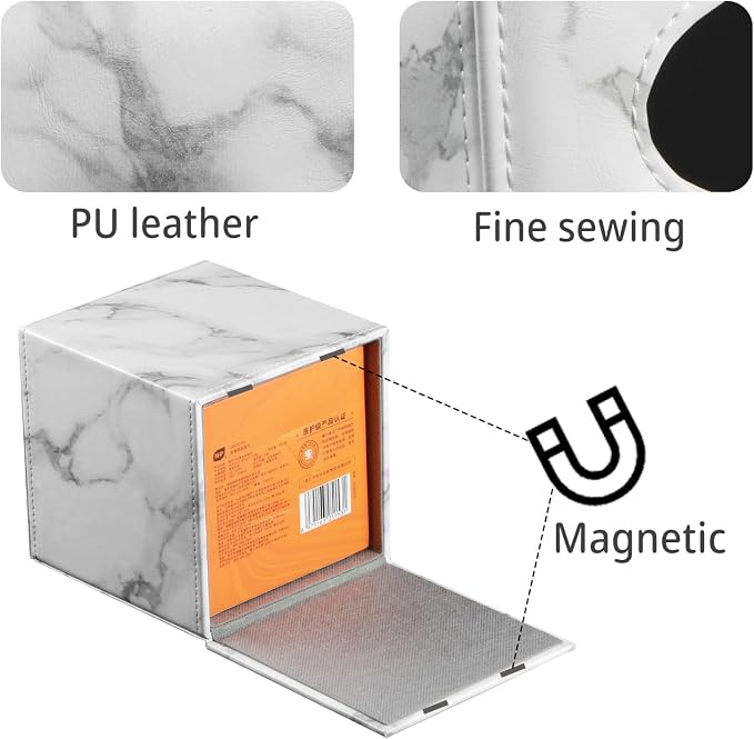 Leather Tissue Box Cover Square, Decorative Cube Tissue Box Holder - Image 4