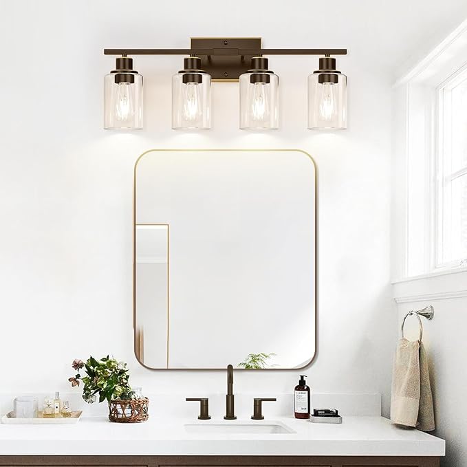 4 Light Bathroom Light Fixtures, Oil-Rubbed Bronze Modern Vanity Lights - Image 5
