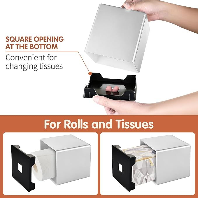 Tissue Box Cover, Decorative Square Facial Storage Tissue Box Holder, Home - Image 5