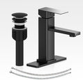 Bathroom Faucet Set with Pop Up Drain, Single Handle Black Bathroom Sink Faucet by CASAVILLA
