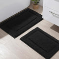 SHACOS Super Soft Black Bathroom Rugs Set of 2 Pieces 32x20 + 24x16 inch Non by SHACOS