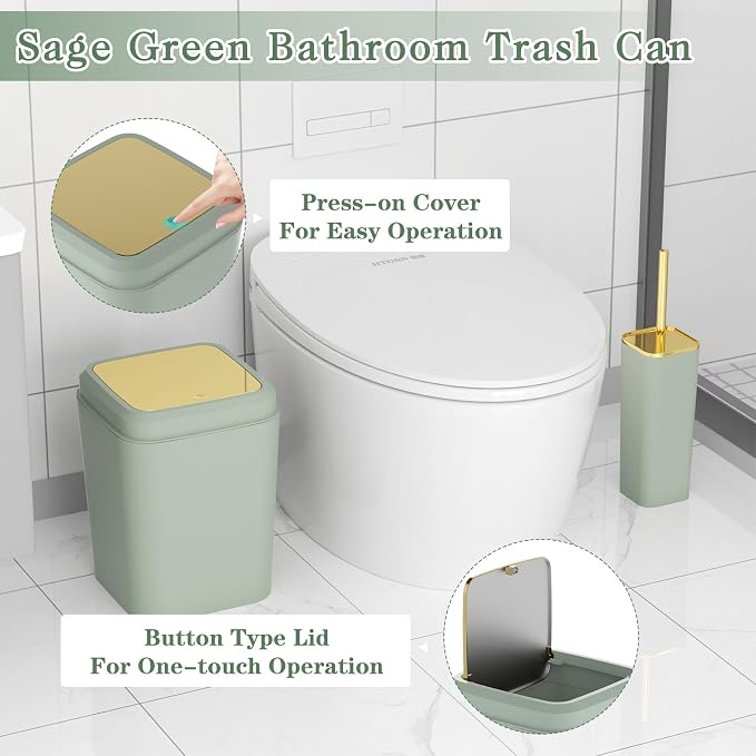 Bathroom Set, Sage Green Bathroom Accessories Set - Image 4