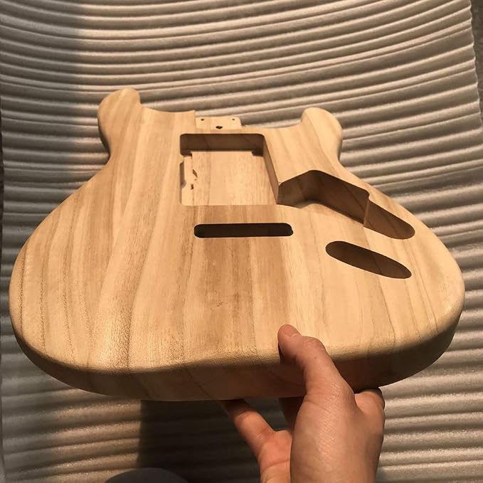 LANRU Polished Wood Type Electric Maple Guitar Barrel Body Unfinished Electric - Image 4