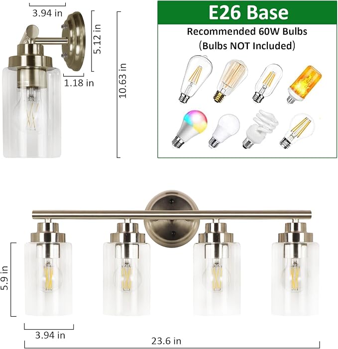 DLLT Bathroom Light Fixtures, Bath Vanity Light - Image 3
