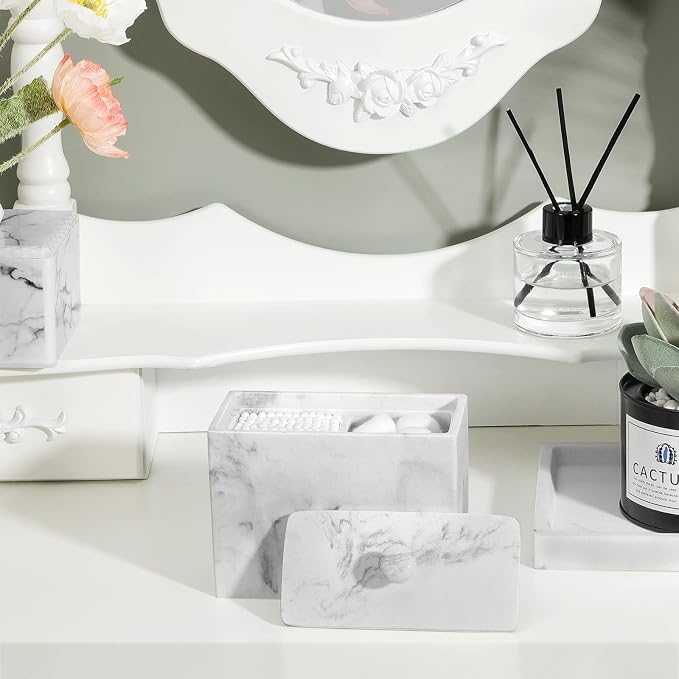 Luxspire Cotton Swab Holder, Resin Canister - Image 7