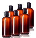 8oz Plastic Amber Bottles BPA-Free Squeeze Containers by Aromine+Essentials