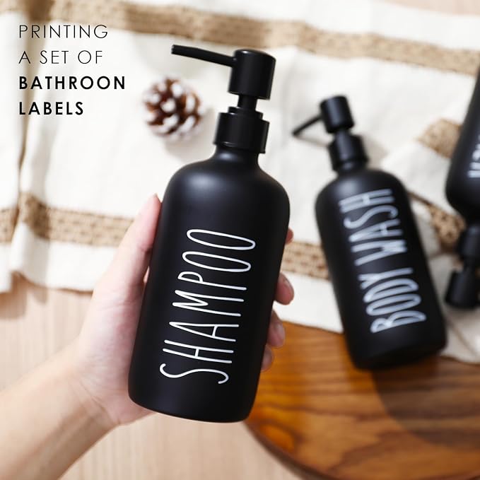 HOMCDALY Shampoo and Conditioner Dispenser Set of 3, 21oz Shower Soap Bottles - Image 4