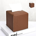 HOMOTEK 2 Pack Tissue Box Cover, Square PU Leather Tissue Holder, Decorative by HOMOTEK