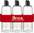 3Pcs 16 oz Clear Plastic Refillable Travel Shampoo and Conditioner Bottles by DPLASKA