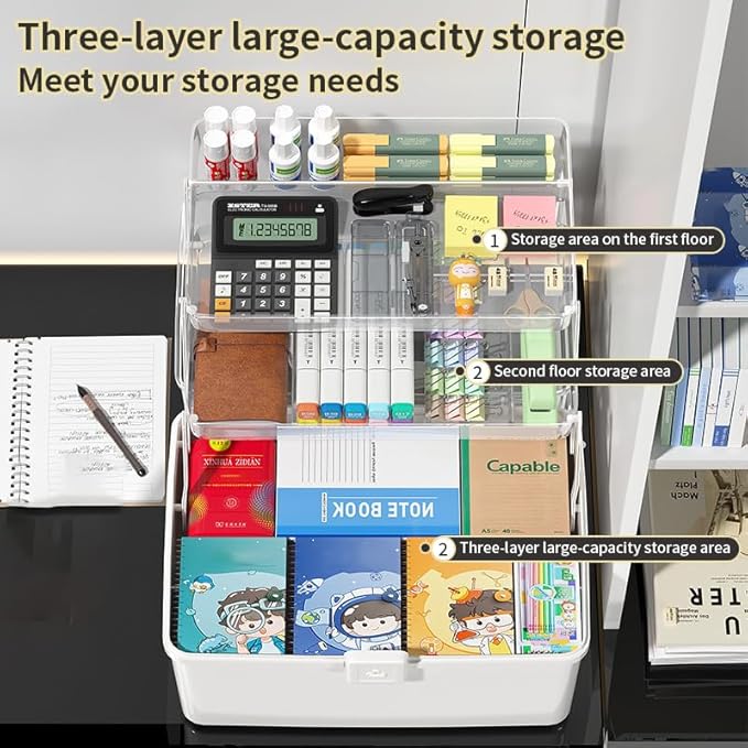 12.9in Three-Layer Multipurpose Storage Box - Image 3