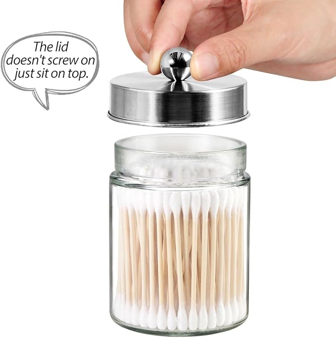 3PC Apothecary Jar Canisters Bathroom Vanity Organizer - Image 3