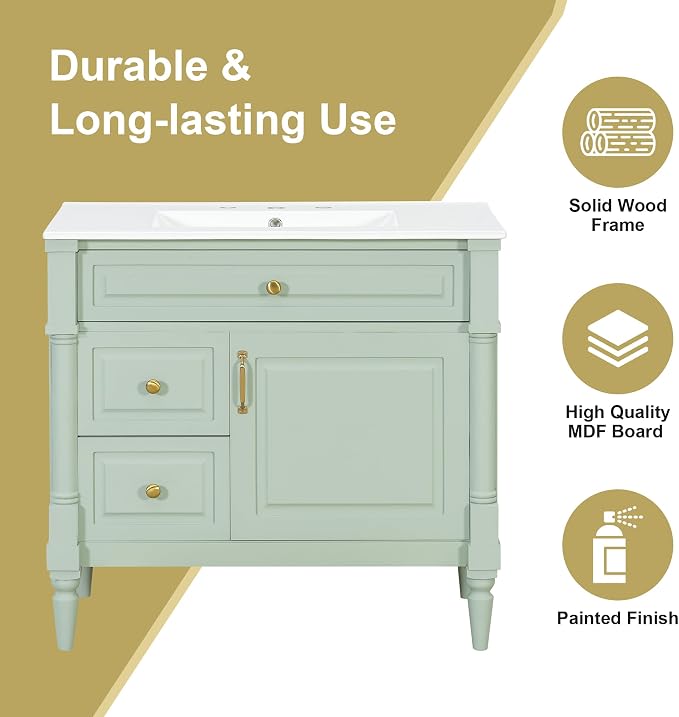 Harper & Bright Designs 36" Bathroom Vanity - Image 7