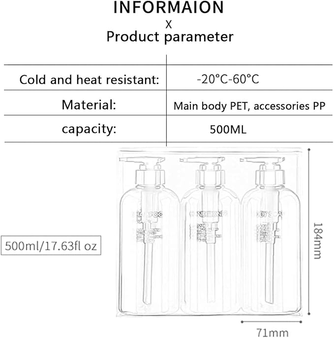 Refillable Shampoo and Conditioner Bottles, 10oz/300ml Shampoo Conditioner Body - Image 5