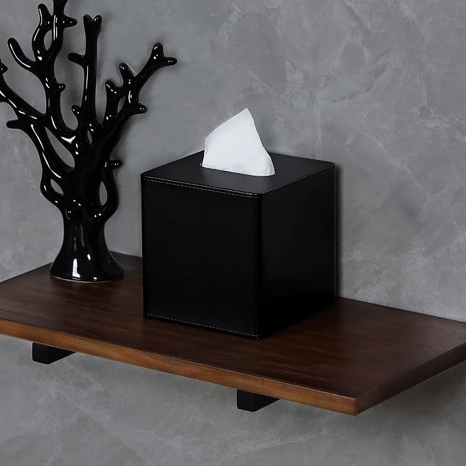 Tissue Box Cover Square PU Leather Facial Tissue Box Holder - Image 9