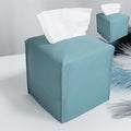 HOMOTEK 2 Pack Tissue Box Cover, Square PU Leather Tissue Holder, Decorative by HOMOTEK