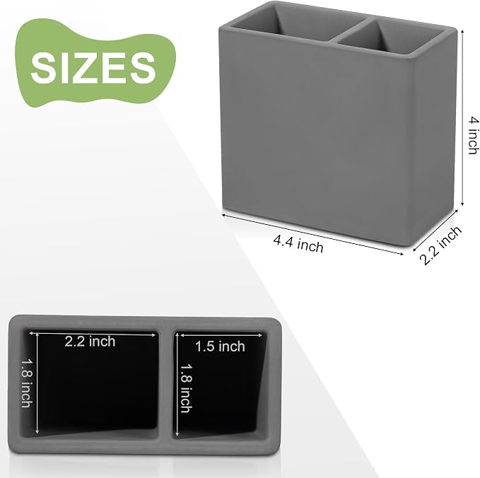 Diatomite Toothbrush Holder 2 Slots Tooth Brush Holder - Image 5