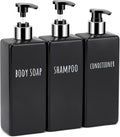 Segbeauty Shower Soap Dispenser Black, 500ml Reusable Plastic Square Shampoo by Segbeauty