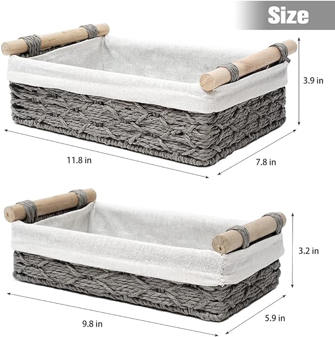 Storage Basket Wicker Baskets for Organizing Storage Bins for Countertop Toilet - Image 7