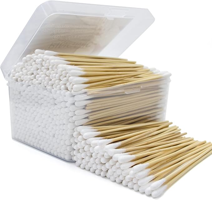 500/1000 Count 6'' Long Round/Pointed Cotton Swabs Durable Stem, Lint- Free Gun by GUNTECHKIT