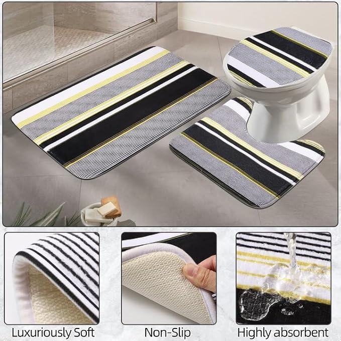24PCS Bathroom Sets with Shower Curtain and Rugs - Image 5