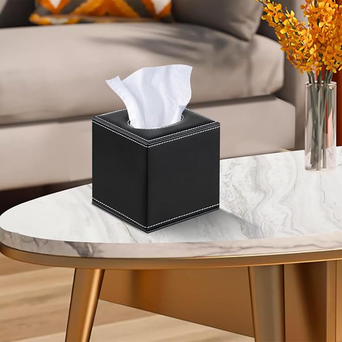 Leather Tissue Box Cover Square, Upgrade 99% Compatible Large Size, Modern - Image 6